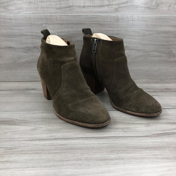 Madewell Booties Womens 6.5 Brenner Brown Suede Heeled Ankle Boots - Picture 4 of 11